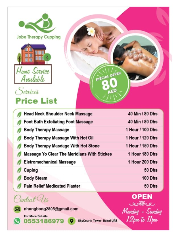 Home Massage Therapy in Jumeirah Park Dubai